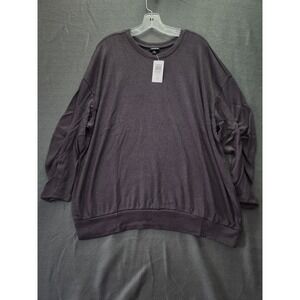 NWT TORRID Sparkle Knit Drop Shoulder Smocked Arm‎ Shirred Punk Sweatshirt Sz 3X